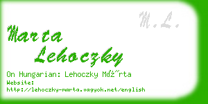 marta lehoczky business card